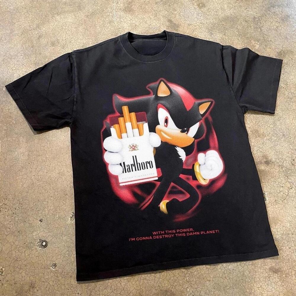 T-Shirt Sonic The Hedgehog Tee With Red Accents Reprint Shirt